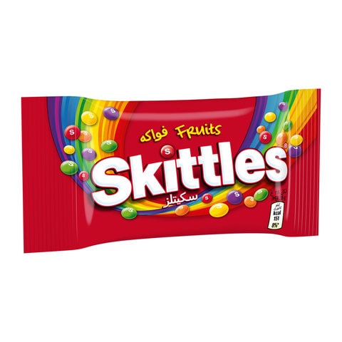 Buy Skittles Candy Coated Chewy Lens Fruit, Pouch, 38g in Saudi Arabia