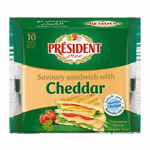 President cheddar slice cheese for sandwich 200 g &times; 10 slices