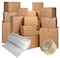 Markq [12 Boxes]45x45x70cm Large Double Wall 100% Recyclable Corrugated Cardboard Boxes with Bubble Wrap, Tape, Marker &amp; Fragile Stickers- Moving kit/Brown Carton, 32KG Capacity, 5 ply