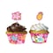 Pink Luau Fun Cupcake Wrappers W/ Picks