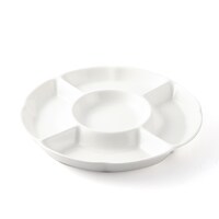 Porceletta Ivory Porcelain Mezza 5 Compartment Divider Plate