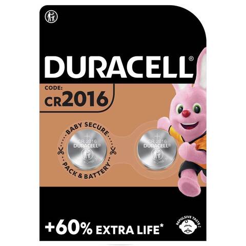 Duracell Lithium Coin Cr2016 Battery 3V Pack Of 2 Pieces