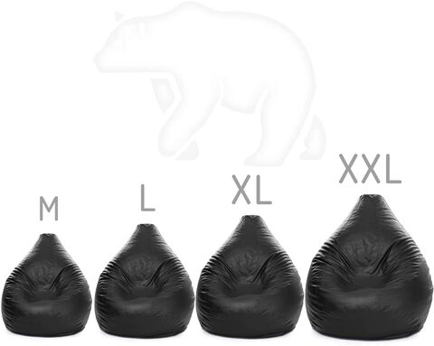 Luxe Decora PVC Bean Bag Cover Only (XXL, Black)
