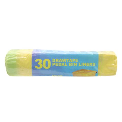 Bio Drawtape Pedal Bin Liner Yellow 30 Count