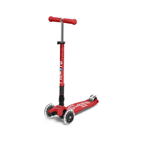 Maxi Micro Deluxe Foldable LED Scooter Red (Plus Extra Supplier&#39;s Delivery Charge Outside Doha)