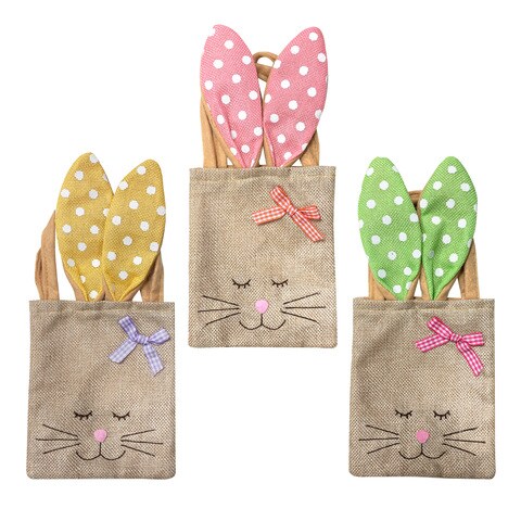 Buy Party Magic Easter Bunny Jute Bags Assorted 3Pcs pack Online