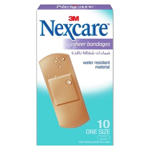 Nexcare Plastic Sheer Bandages Plasters 72 mm x 25 mm 10 PCS