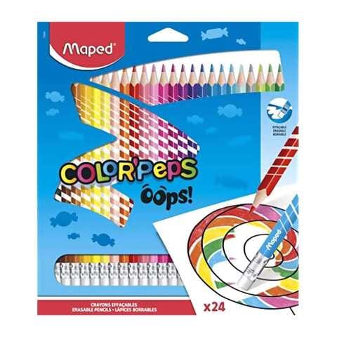 Maped Color&#39; Peps Oops Erasable Colouring Pencils Multicolour 24 PCS