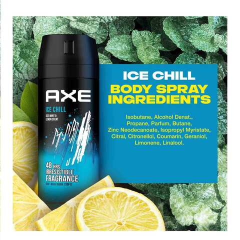 Axe Men&#39;S Deodorant Body Spray For Long Lasting Odor Protection Ice Chill For 48 Hours Irresistible Fragrance 150ml