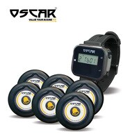 OSCAR WPR100 Wrist Pager Wireless Call Button Nurse, Housemaid, Caregiver Calling Alert Vibration for Elderly, Patient, Disable, Guest Receiver Wristband + SOS Call Buttons 400+ Meter (6, BLACK)