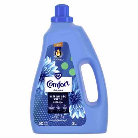 Comfort Ultimate Care Concentrated Fabric Softener For Long-Lasting Fragrance Iris &amp; Jasmine Complete Clothes Protection 2000ml