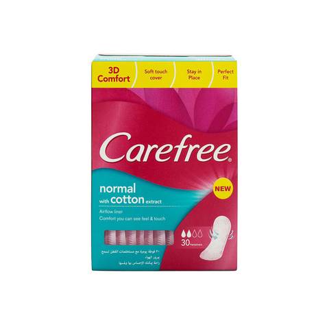 Carefree Panty Liners Normal with Cotton Extract Pack of 30