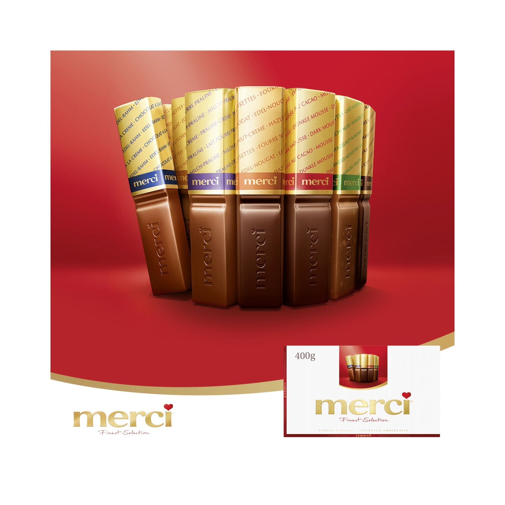 Buy merci Finest Selection Assorted Great Variety Chocolate 400g Online