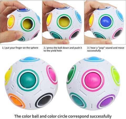 Generic Squishy Rainbow Stress Ball Fidget Toy With Dna Colorful Beads Inside Relieve Stress Anxiety Hand Exercise Tool For Kids Adults (Smooth 1Pcs)