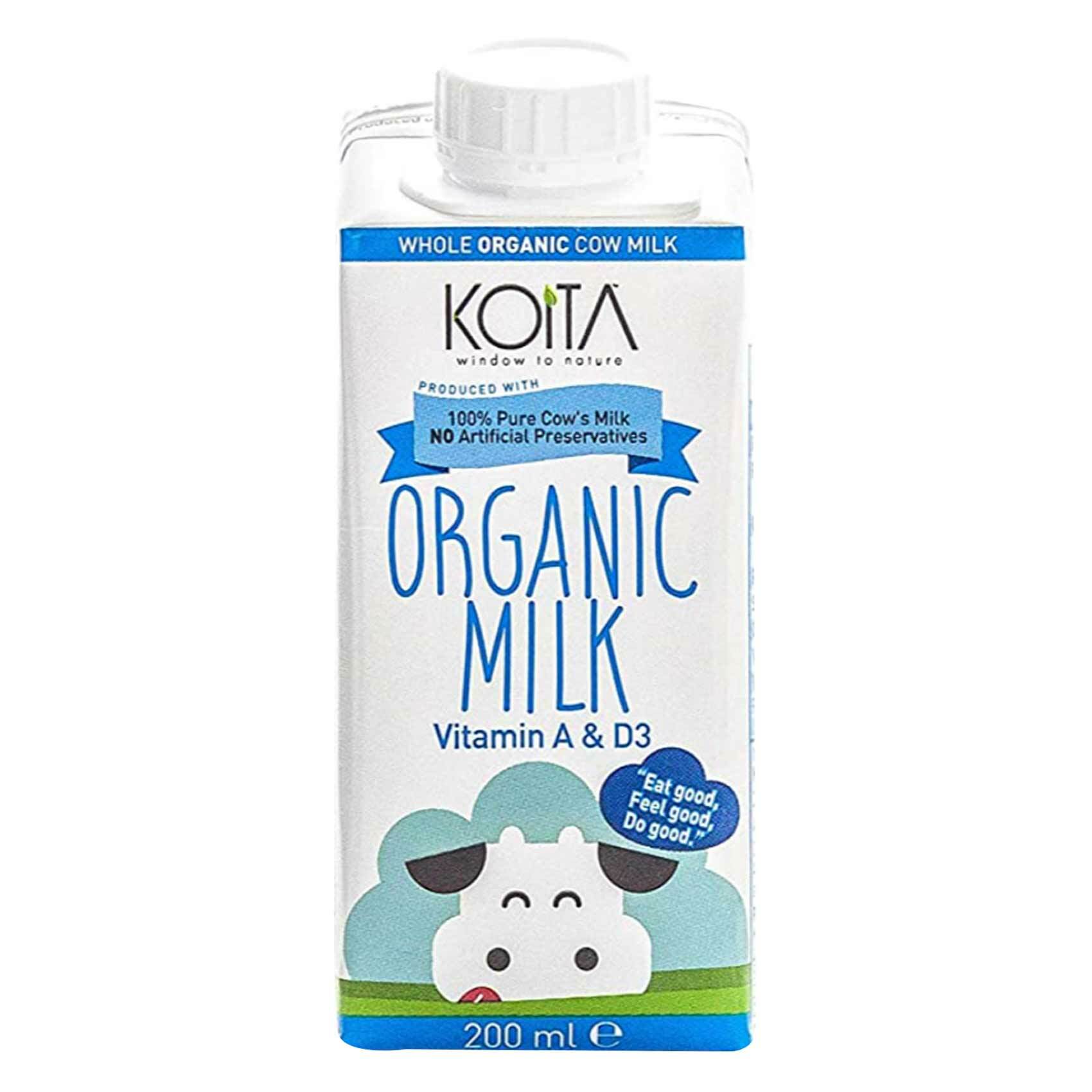 Buy Koita Whole Organic Cow Milk 200ml Online Shop Bio & Organic Food