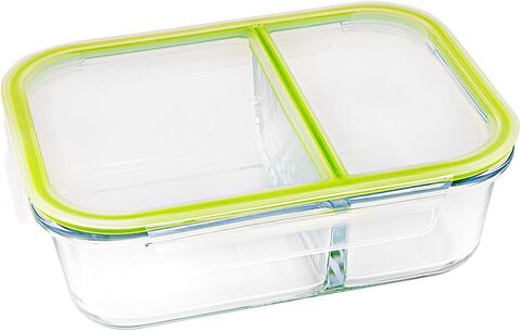 Royalford RF8817 1500 ML Glass Meal Prep Container, Reusable, Airtight Food  Storage Box with 2 Compartments, Microwavable, Freezer, Oven & Dishwasher  Safe