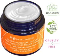 Seoul Ceuticals Korean Skin Care Snail Repair Cream Moisturizer, 97.5% Snail Mucin Extract, All In One Recovery Power For The Most Effective Korean Beauty Routine, 2Oz