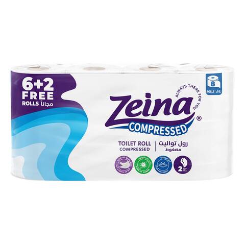 Buy Zeina Compressed Toilet Roll - 6+2 Rolls in Egypt