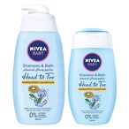 اشتري NIVEA Baby Shampoo And Bath Head To Toe White 500ml+200ml في الامارات