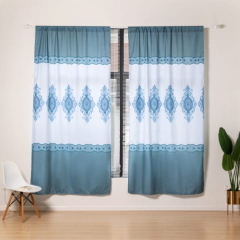 Deals For Less Luna Home, Modern Print, Window Curtains Set Of 2 Pieces, Grey Color