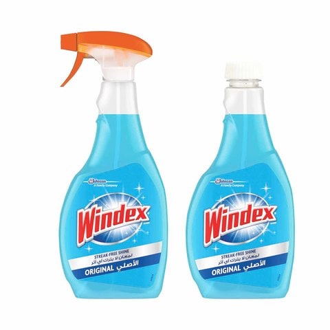 Windex Original Glass Cleaner Sprayer - 500ml + 2 Refill price in Egypt ...