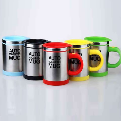 اشتري decdeal-400ML Automatic Magnetic Mug Insulated Stainless Steel Mixing Drinking Cup Stirring Mix Coffee Milk Juice Cup Drinkware في الامارات