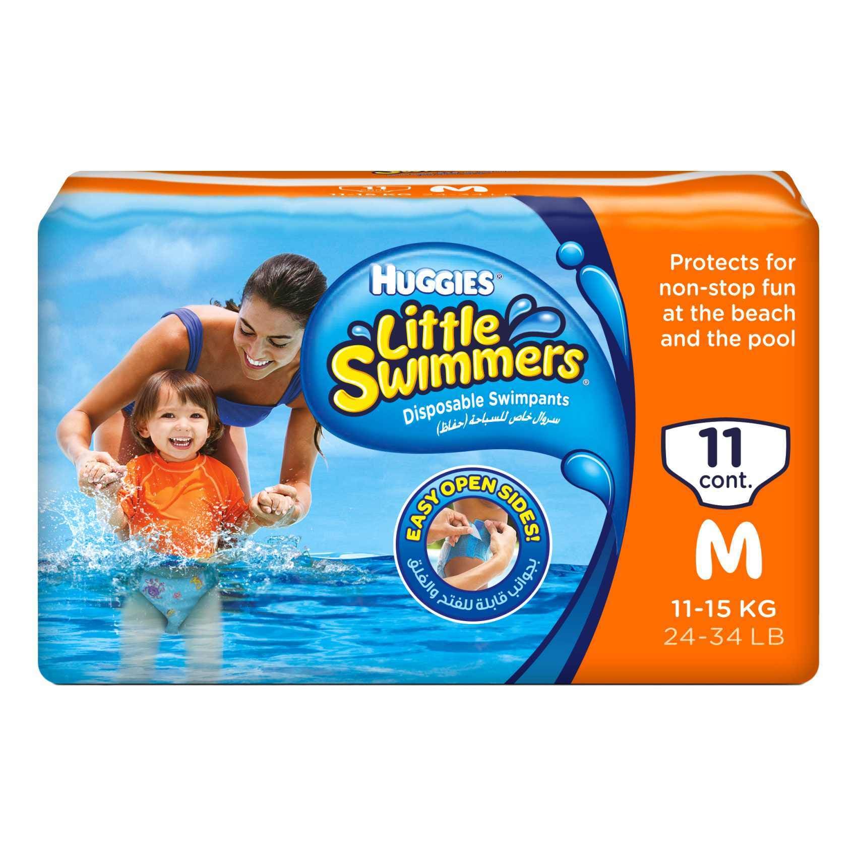 Buy Huggies Swimmers Swimpants Medium 11-15kg White 11 Diapers Online - Shop Baby Products on Carrefour UAE