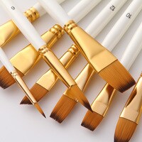 Aibecy-Multipurpose Paintbrush Set Wooden Handle Nylon Hair Painting Brushes with Storage Case Palette Knife Sponge Ball Art Paint Brush Set for Watercolor Oil Acrylic Painting