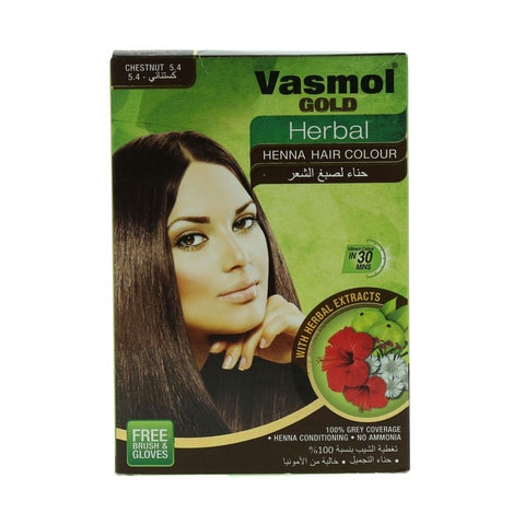 Vasmol Gold Herbal 5.4 Chestnut Henna Hair Color 60g