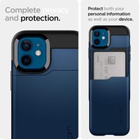 Spigen Slim Armor CS designed for iPhone 12 Mini case/cover with credit card slot - Navy Blue