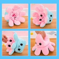Cute Octopus Plush Toys Double-Sided Flip Octopus Doll Soft Reversible Octopus Stuffed Animals Doll Creative Toy Gifts for Kids, Girls, Boys, Friends (Dark Blue-Light Blue,3.93 inch x 7.87 inch)
