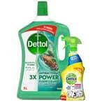 اشتري ديتول منظف الأرضيات القوي المضاد للبكتيريا مع قوة تنظيف أقوى 3 مرات (يقتل 99.9٪ من الجراثيم) ، 3 لتر + بخاخ الرذاذ القوي المنظف لجميع الأغراض برائحة الليمون ، 500 مل في الكويت