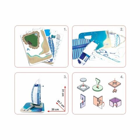 Cubicfun Burj Al Arab 3D Puzzle Multicolour Pack of 101