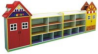 Rainbow Toys - Children wooden Shelves cabinet Multi Colors in Storage &amp; Organization Size: 360x30x110cm.