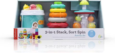 Infantino 3-In-1 Stack, Sort Spin Activity Set