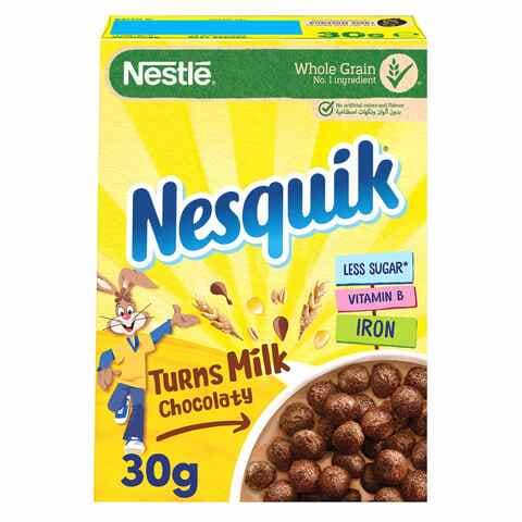 Buy Nestle Nesquik Chocolate Breakfast Cereal 30g Online - Shop Food on Carrefour UAE