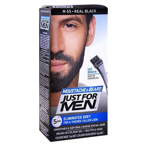 Buy Just For Men Mustache And Beard Colour Real Black 28g Online - Shop  Beauty & Personal Care on Carrefour UAE