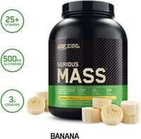 Optimum Nutrition Serious Mass Weight Gainer Protein Powder, Banana, 2.72 Kg