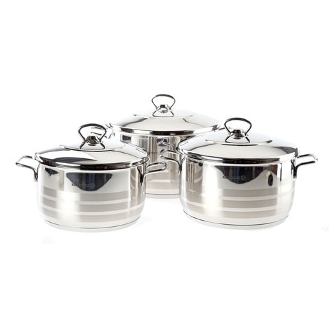Korkmaz Astra Stainless Steel Cookware Set With Lid Size 22+24+26Cm