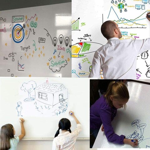 Self-Adhesive Whiteboard Wall Decal Sticker Dry Erase Wallpaper