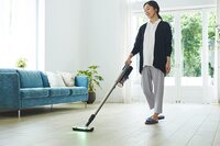 Hitachi Powerful &amp; Lightweight Cordless Stick Vacuum Cleaner, 45 Minutes Run Time, 18V, Smart Head With Green LED Technology and Tangle Free Brush, Upright Extension Pipe With Strong Suction, PVXL2K