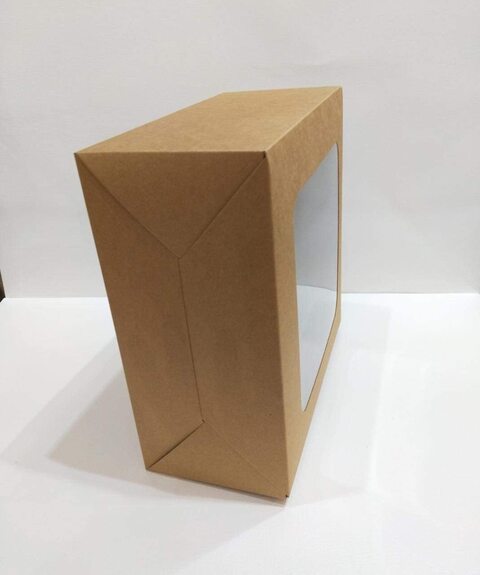 Red Dot Gift Bakery Boxes With Clear Window (Pack Of 10/50/100) - 10&quot; X 10&quot; X 4.8&quot; (26 * 26 * 12cm) - Brown Kraft Paper Box For Pie, Cookies, Cake, Or Cupcakes (100)