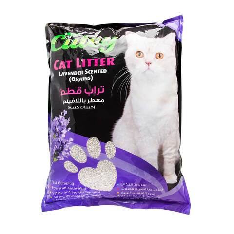 Buy Cutey Cat Litter with Lavender Scented (Grains) 9kg in Saudi Arabia