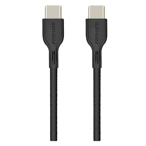 Promate Power Beam Data Sync And Charging USB Type-C To USB Type-C Cable 2m Black