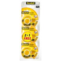 3M Scotch Double Sided Tape with Dispenser Yellow 3 PCS