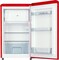 Hoover 95L Net Capacity Single Door Retro Style Refrigerator, Compact/Small Size Fridge, Best for Kids Room, Bedroom, Office &amp; Mini Bar, Freestanding, Red, HSD-K123R