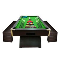 Simbashoppingmea - 8 FT Modern Billiard Table Green with Container Benches &ndash; Leonida