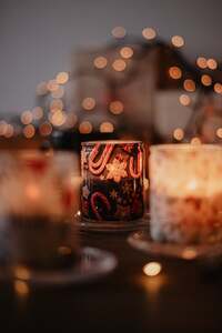 Bolsius Fragranced Christmas Glass Candles - 82/68mm, Nuss Nugat