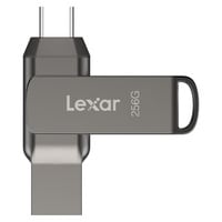 Lexar JumpDrive Dual USB Flash Drive D400 256GB Silver And Grey