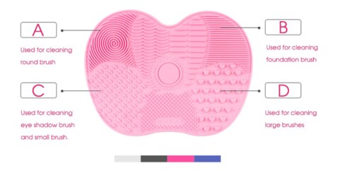 Silicone Makeup Brush Cleaning Mat Pink